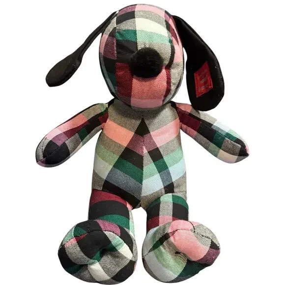 Vera Bradley Peanuts Snoopy Plush Stuffed Animal, Plaid Ribbon - Picture 1 of 7